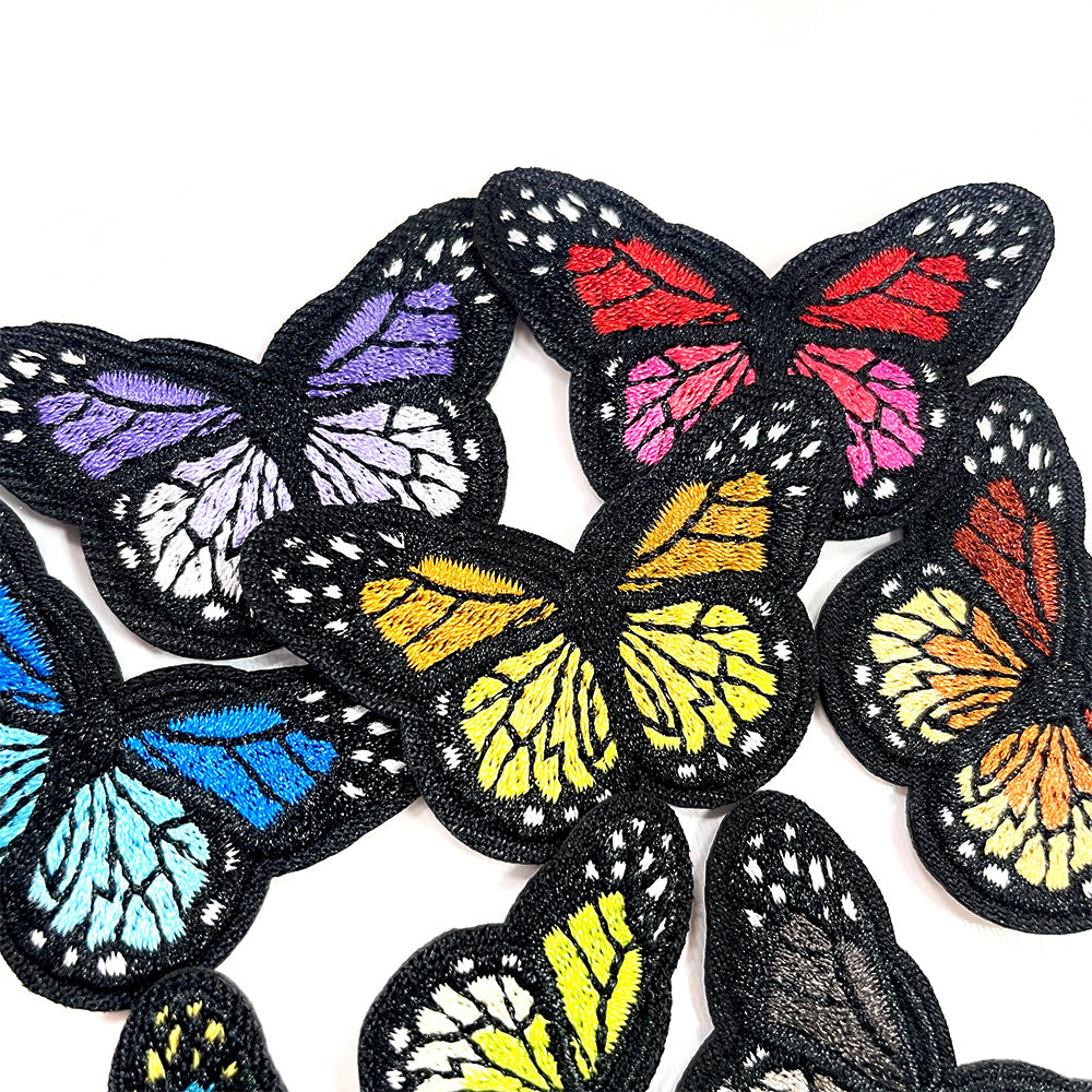 Wholesale Colorful embroidered butterfly patch